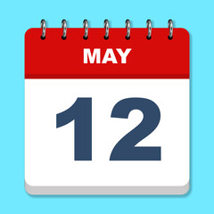 May calendar icon on a blue background