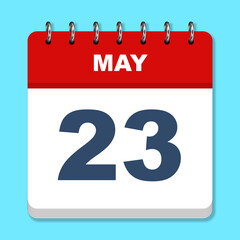 May calendar icon on a blue background