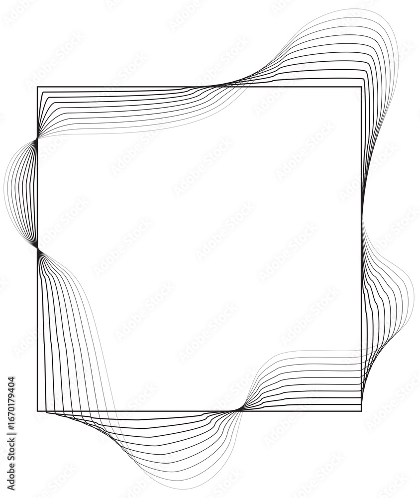 Aufkleber square frame fluid shape line gradient. design element