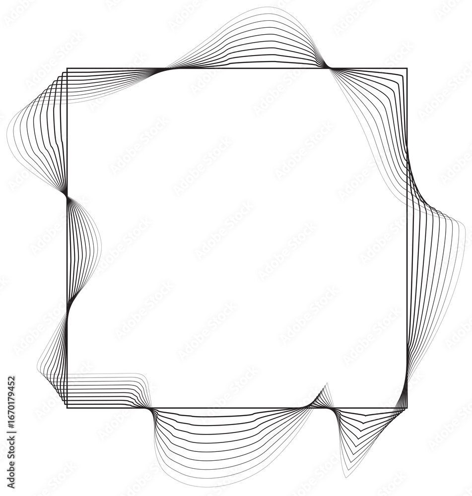 Poster square frame fluid shape line gradient. design element