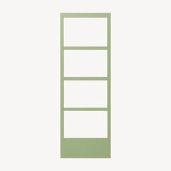 Minimalist green open shelving unit