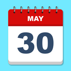 May calendar icon on a blue background