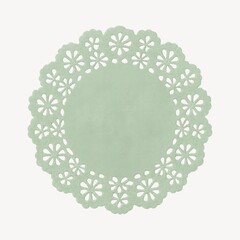 Elegant green floral paper doily
