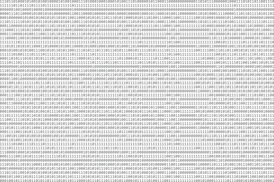 Zero and one binary computer code. Zero one binary code abstract matrix.