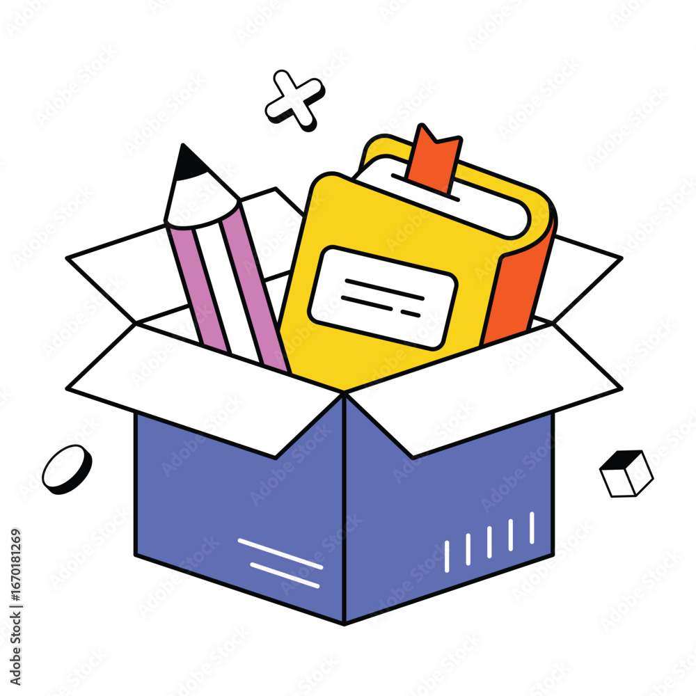 Poster learning materials concept vector icon eps 10 file