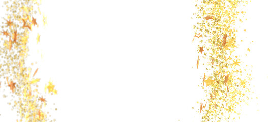 Elegant gold star confetti on white. Perfect for holidays, celebrations, and more.