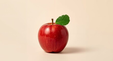 Crimson Sphere with Verdant Accent A Study in Texture, Color, and Simple Composition.