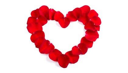 Heart shape of rose petals