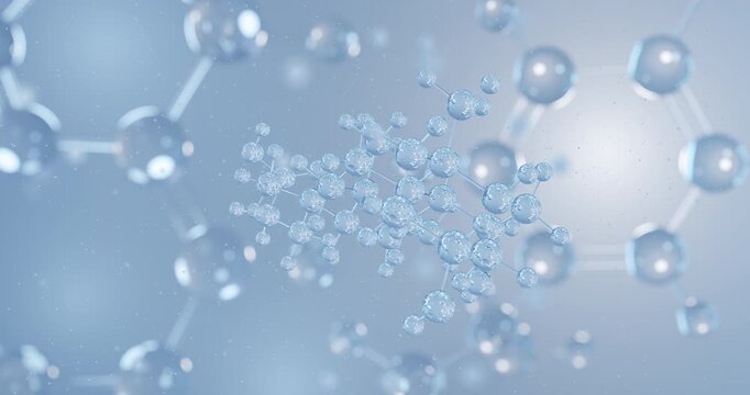Chenodeoxycholic acid rotating 3D model of bile acid, seamless looped video
