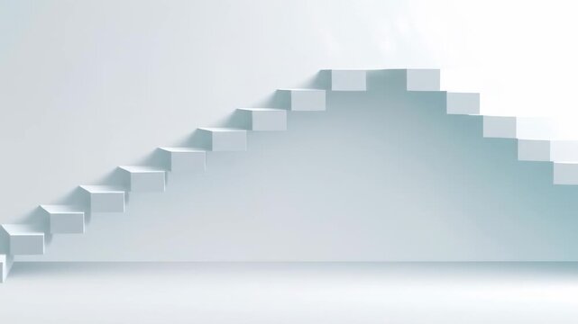 Abstract stairway against a white backdrop