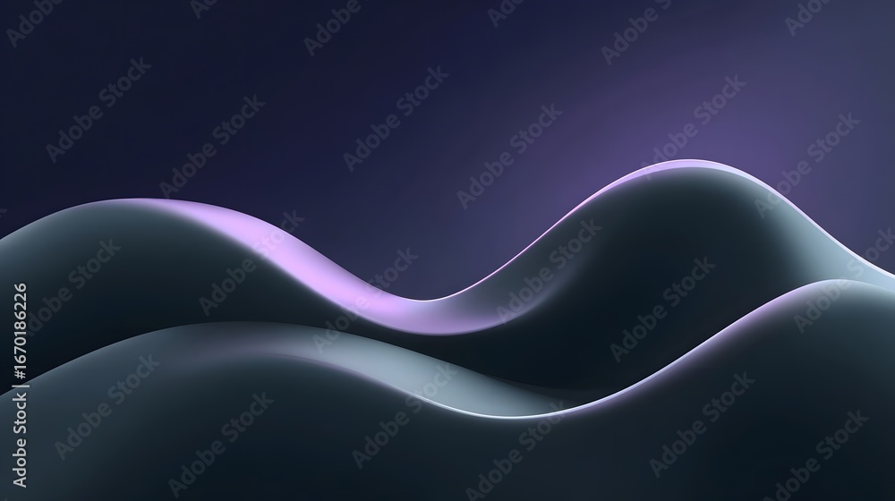 Poster mesmerizing abstract waves in a dark, moody gradient