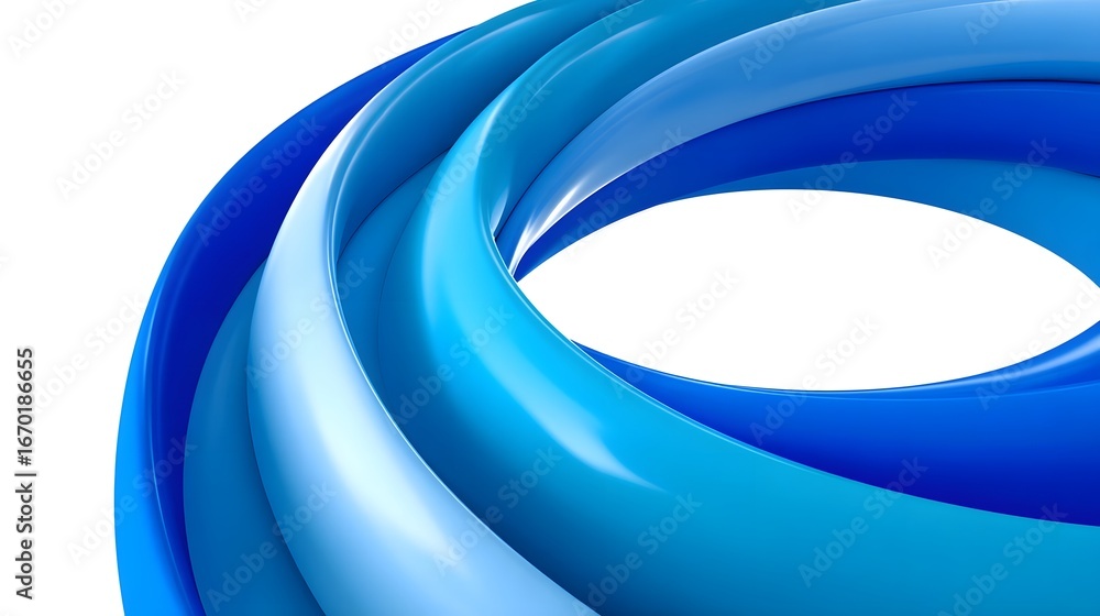 Aufkleber mesmerizing blue abstract fractal design with flowing curves and harmonious lines.