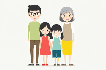 A simple drawing use pencil art of an family consisting of two parents.