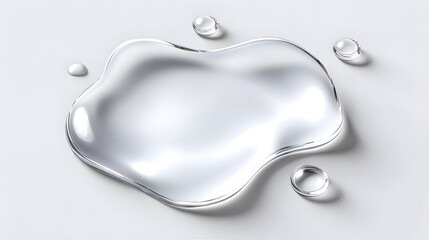 Transparent water droplets on a reflective surface