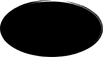 Oval brush painted ink. Grunge design elements