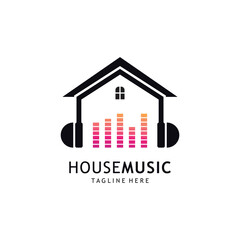 Minimalist Music House Logo Design with a Modern Concept