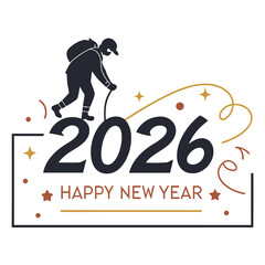 Obraz premium Happy New Year 2026 Illustrations – Celebration, Party, and Festive Greeting Card Designs