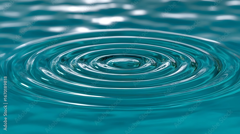 Poster concentric water ripples create a mesmerizing pattern