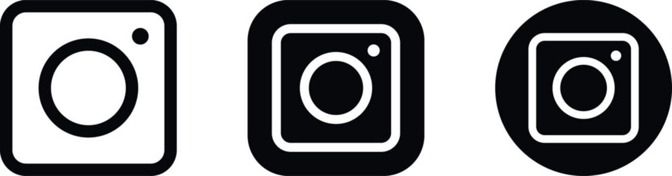Instagram logo. Instagram camera vector icon. Social media icons. instagram social media icon logo collection vector.
