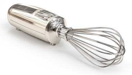 Silver hand-held whisk attachment