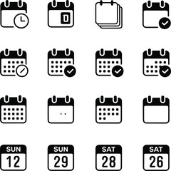 Calendar vector icons set