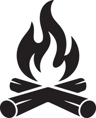 Campfire symbol bonfire vector icon