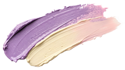 Two paint colors blend into smooth gradient on transparent background for packaging elements and color overlays in web design, print marketing materials, product mockups and promotional assets..