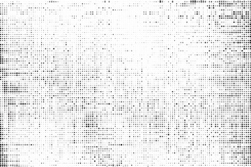 Radial halftone spotted gradient background. Dotted stains concentric texture with fading effect. Black and white circle shade wallpaper. Grunge rough vector. Monochrome geometric backdrop.