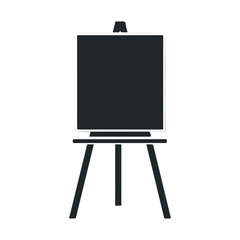 Blank black easel on white background icon