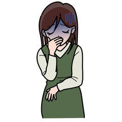 吐き気のある女性