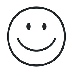 Fototapeta premium Simple black and white smiley face icon with bold outline