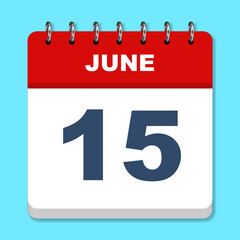 June calendar icon on a blue background
