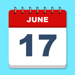 June calendar icon on a blue background