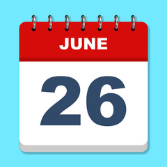 Fototapeta premium June calendar icon on a blue background