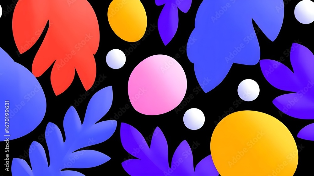 Aufkleber vibrant abstract geometric pattern with colorful shapes and textures.