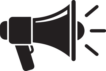 Electric megaphone with sound or marketing advertising flat vector icon for apps and websites