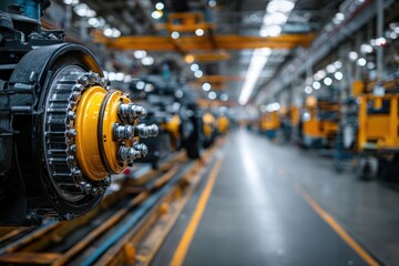 Truck Assembly at Machine-Building Plant. Industrial Factory Shop with Assembly Line