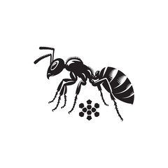 Worker Ant Vector Silhouette, Nature Graphic