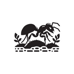 Worker Ant Vector Silhouette, Nature Graphic