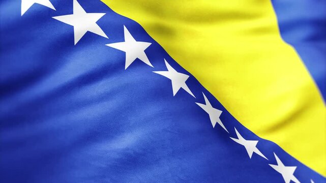 AI-generated abstract, the flag of Bosnia and Herzegovina flag ripples smoothly