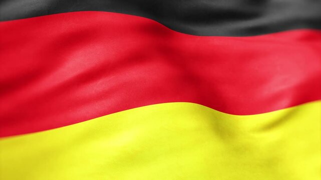 AI-generated abstract digital artwork of a silky German flag waving gracefully in the wind