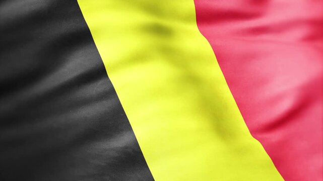 AI-generated abstract of the flag of Belgium with vertical black, yellow, and red stripes waving
