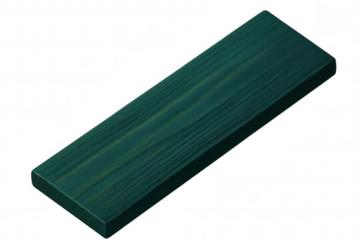 Green wooden plank viewed isometrically, providing rustic design element with transparent background for architectural rendering or creative projects