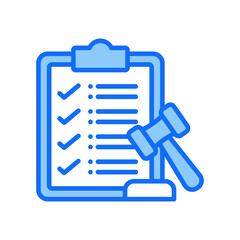 Legal Decision blue color icon