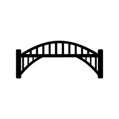 Simple Black Arch Bridge Icon on White Background for Website Designs