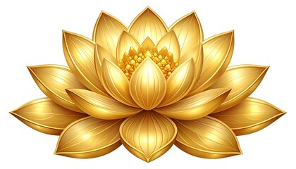 Golden lotus flower illustration