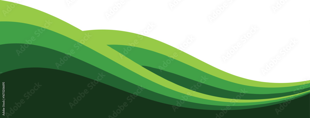 Poster abstract green waves background vector illustration with dynamic motion and organic texture for mode
