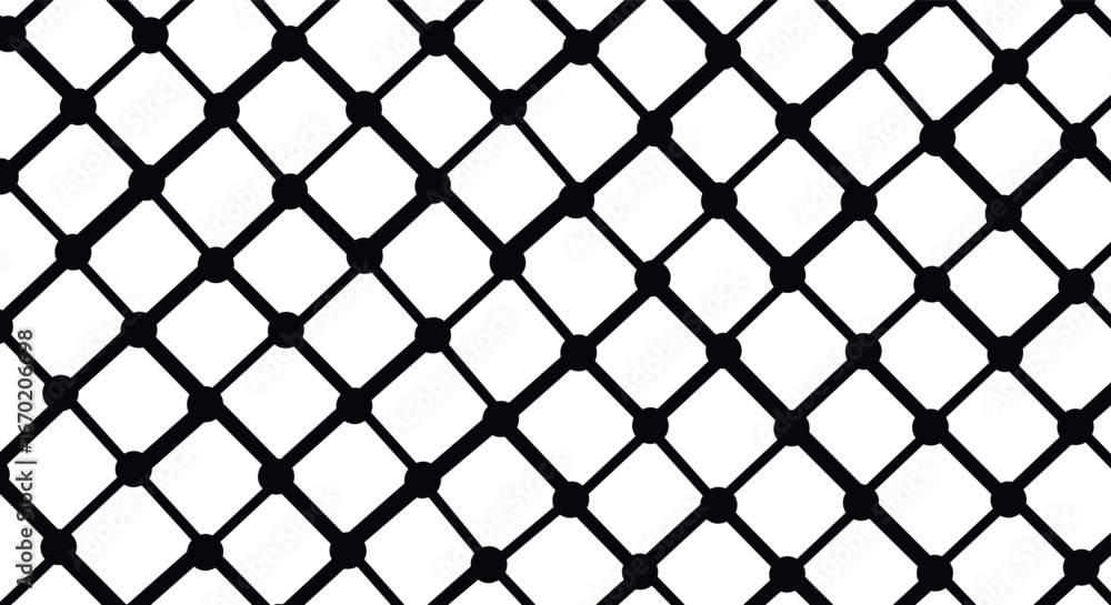 Poster abstract geometric pattern of intersecting lines and circles in black and white, grid design, vector