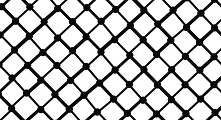 Abstract Geometric Pattern of Intersecting Lines and Circles in Black and White, Grid Design, Vector Illustration