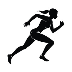 Female Runner Sprint Pose Athletic Silhouette